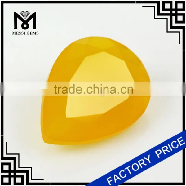 Yellow Agate Gem Stone 10x14MM Pear Machine Cut Agate Stone photo-3