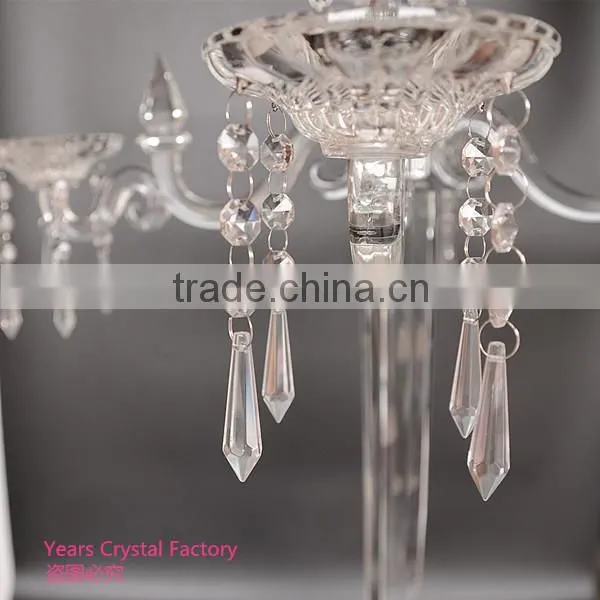 Beautiful Crystal Candelabra for Wedding Centerpiece Decoration Glass Hurricanes Candelabra Wedding Favors Stand photo-3
