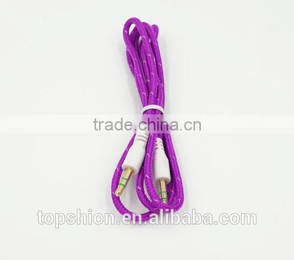 Braided Car Aux Audio Cable Usb Cable 3.5mm Stereo Audio Cable Male to Male photo-4