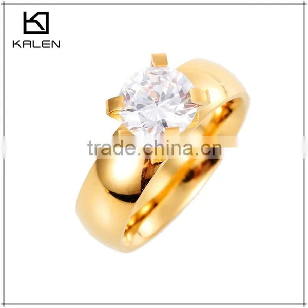 Hot Sale Low Price Couple Crystal Wedding Stainless Steel Rings photo-2