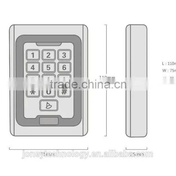 2016 Hot Digital Metal Housing Vandal-proof and Keypad With Backlit photo-5