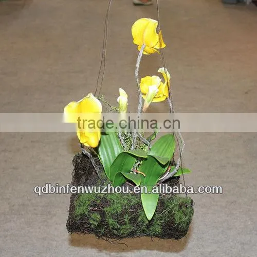 Artificial Latex Slipper Orchids Flowers,Artificial Hanging Slipper Orchids