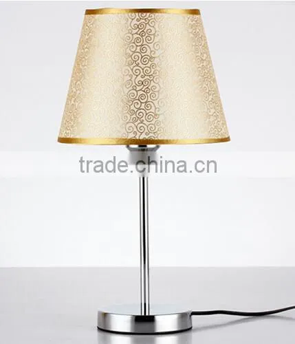 Metal Body in Chrome Finished With Fabric Lampshade Bedroom Study Room Table Lamp photo-2