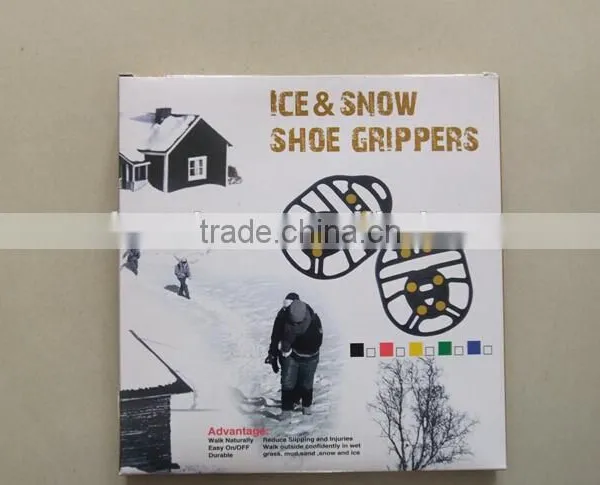 Mountain Climbing,Hiking,Walking Antislip Shoes Cover Snow and Ice Shoes Spikes Good Tpr Ice Shoe Crampons photo-3