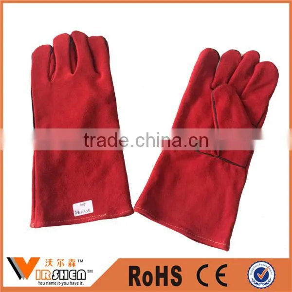 Heat Resistant Cow Split Welding Industrial Leather Gloves Cheap Price photo-3