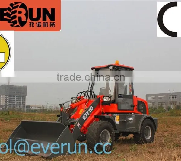 New EVERUN Brand CE/ Euro 3 Abgas Geprueft 1.6 Ton Wheel Loader Mit 0.8m3 Schaufel photo-2