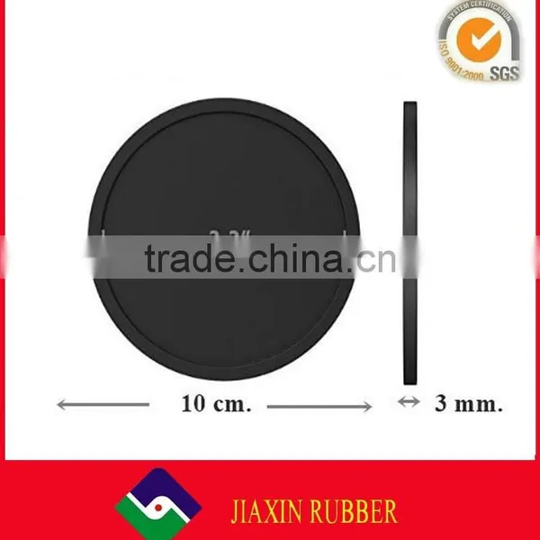 Durable Round Shape Silicone Coaster Black Silicone Rubber Drink Coasters Cup Mats 10 cm photo-2