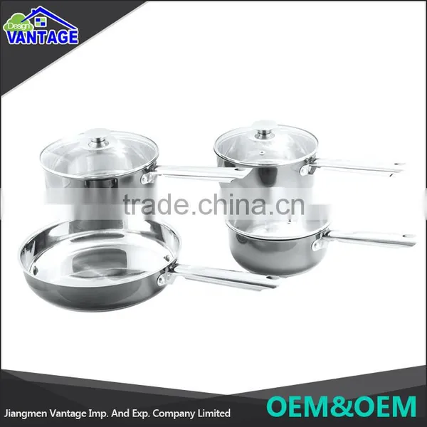 Wholesale Fry Pan Saucepan Saucepan Stainless Steel Kitchen Cookware With Clear Glass Lid photo-4