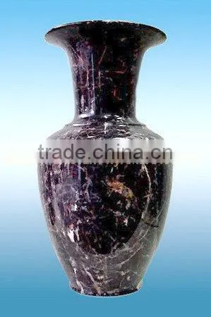 NATURAL BLACK AND GOLD MARBLE FLOWER VASES photo-3