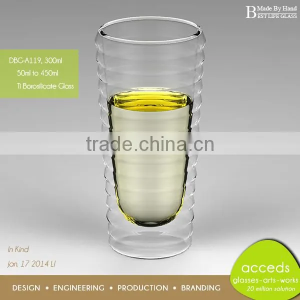 Mouth Blown Transparant Borosilicate Milk Glass Cup photo-4