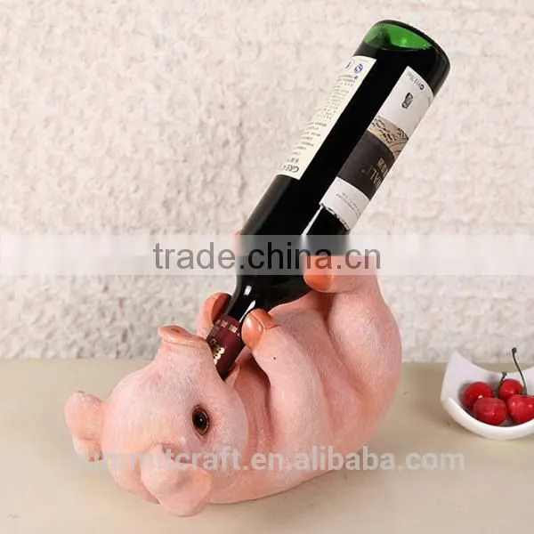 Resin Pig Shaped Funny Animal Wine Bottle Holders photo-3