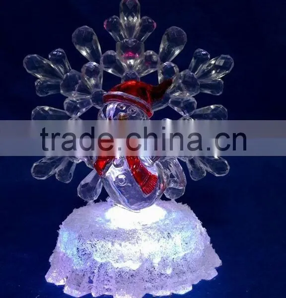 New Style Led Rbg Light Acrylic Artificial Christmas Snowflake Snowman photo-3