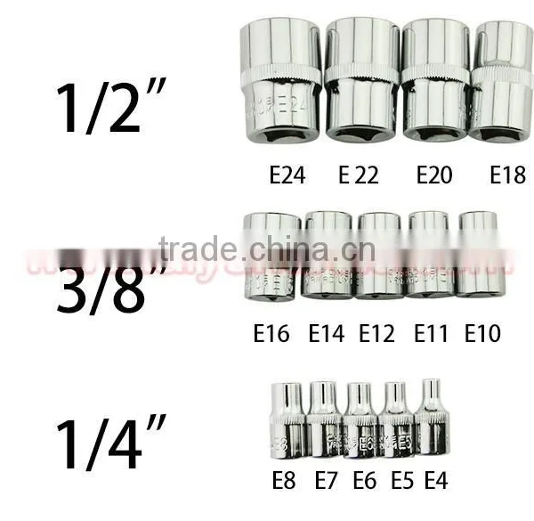 14pcs 1/4 3/8 and 1/2 Drive E-type Socket Set Star Socket Wrench photo-3