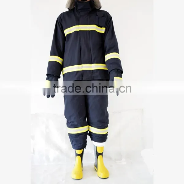100% Flame Resistant Fabic Four Protection Layer Fire Fighting Turnout Gear photo-2