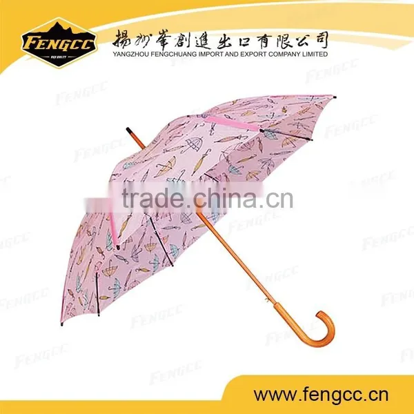 Hot Sale Custom Wooden Print Umbrella photo-4