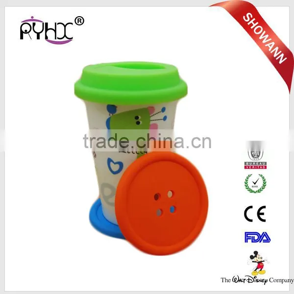 Hot Selling Round Silicone Coasters, Cute Button Coasters, Home Table Coffee Drink Cup Mat photo-3