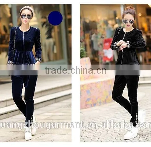 Fashion Women's Lace Ladies Velour Tracksuit photo-5