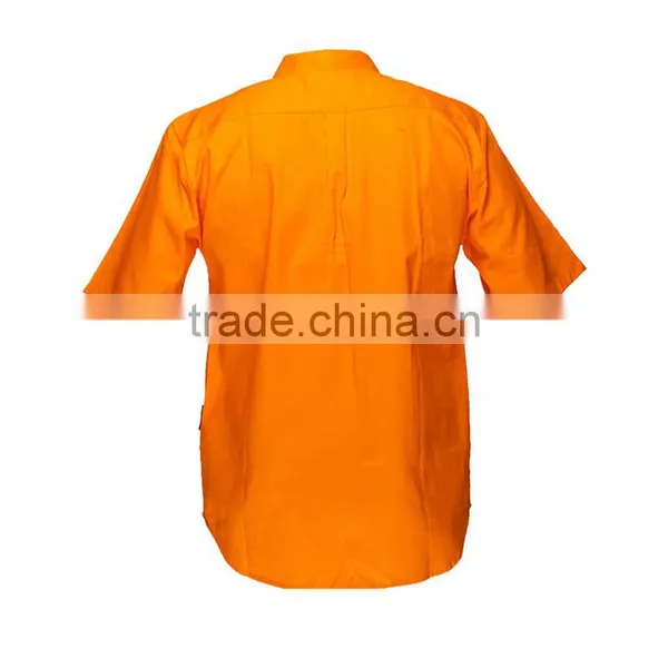 Custom Mining Industrial Work Uniform Mens 100% Cotton Short Sleeve Workwear Shirts photo-2