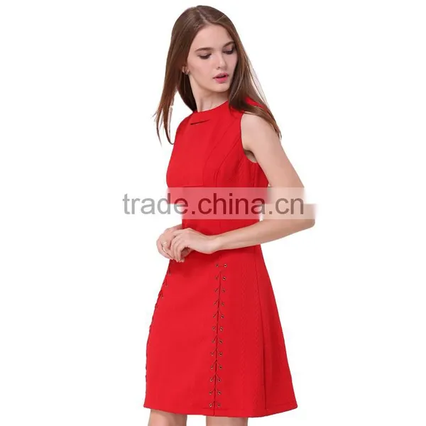 2017 Office Casual Pictures Sleeveless Dress for Ladies photo-3