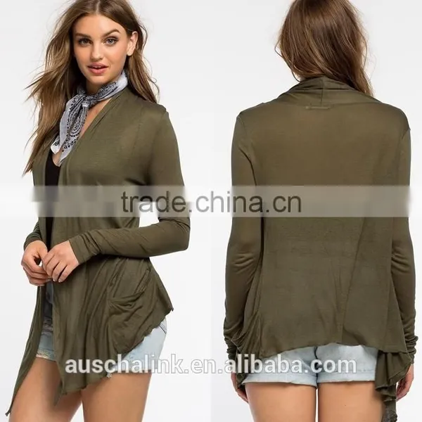 Latest Design Ladies Long Sleeve Open Front Cardigan Factory Price photo-6