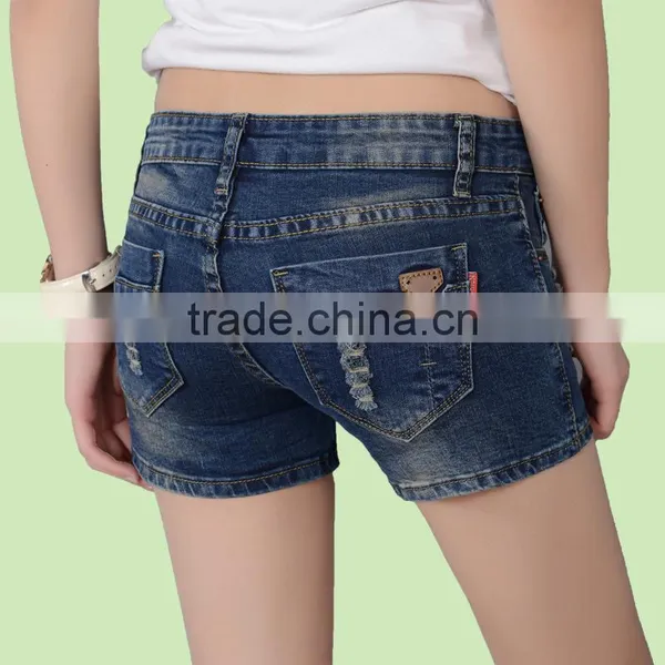 2016 Latest Design Solid Color Women Hot Denim Shorts photo-3