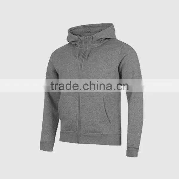 100% Cotton Men's Grey Color Hoodies photo-2