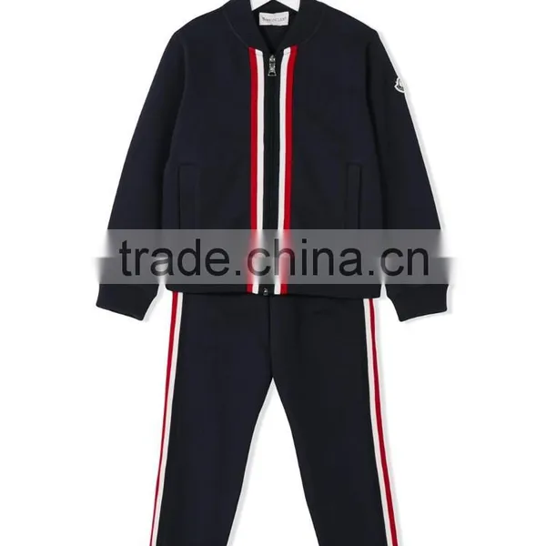 2017 Wholesale Fashion Custom Sports Suit Kids Baby Boy Contrast Pocket Tracksuit Children's Clothing Set photo-3