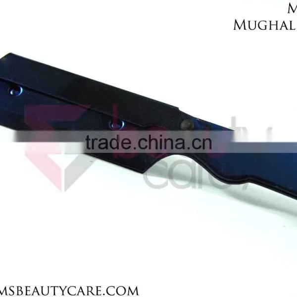 Blue Coated Barber Straight Razor With Wood Handle photo-3