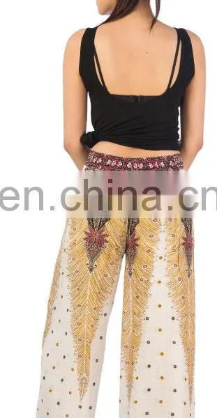 Lofbaz Boho Wide Leg Side Slits Belly Dance Gypsy Hippie Harem Pants Trousers photo-3