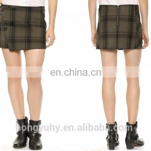 Cotton Mini Skirt, Fashion Girl's Plaid Mini Skirt 2014 photo-3