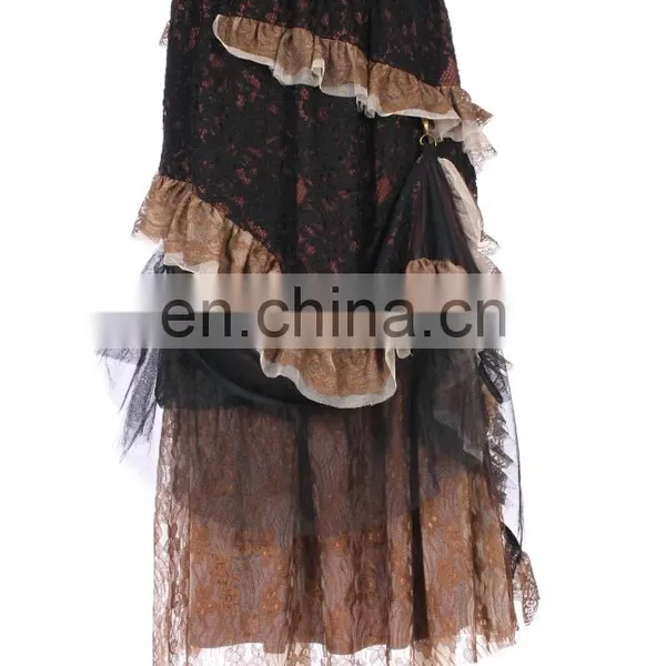 Steampunk Postapocalyptic Long Layered Skirt photo-2