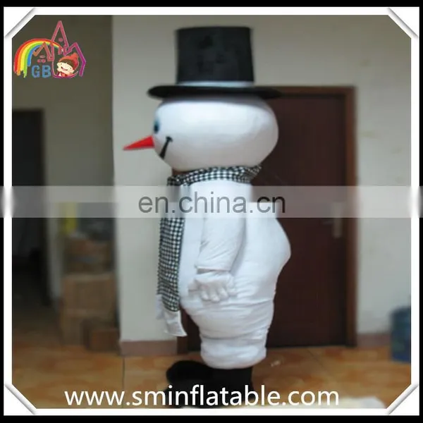 Lovely Snowman Mascot Costume, Three Person Snowman Fur Costume for Adult photo-4