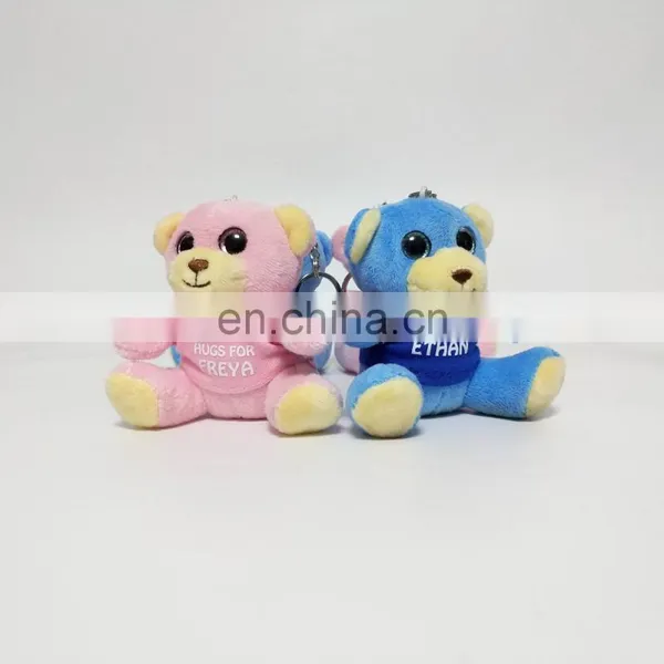 Teddy Bear With T-shirt Printed Soft Stuffed Plush Keychain Toy photo-2