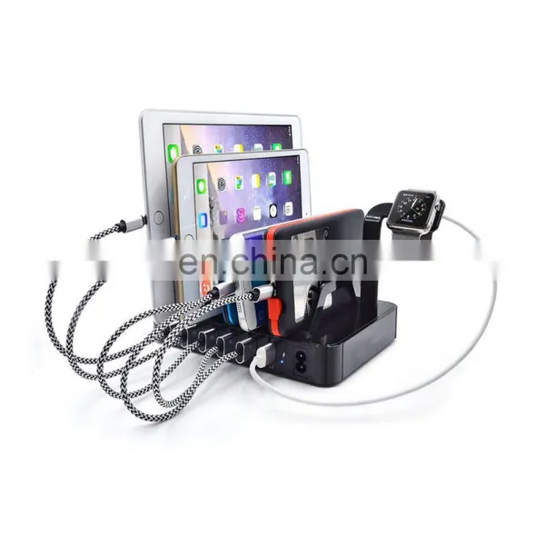 New Products Multi Functional 6 Ports Usb Charging Station With Watch Charging for Apple Stand