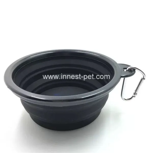 Black Silicone Collapsible Dog Feeder