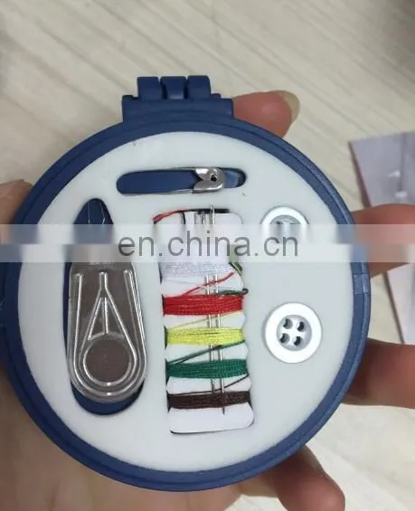 Round Foldable Hair Brush With Mirror And Sewing Kit Set With Available Color Provided photo-2