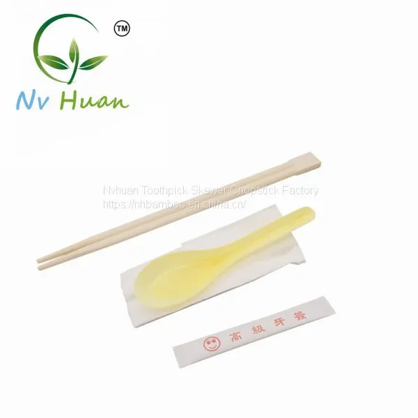 4 in 1 Disposable Tableware Set Chopstick Napkin Toothpick Spoon Takeaway Tableware