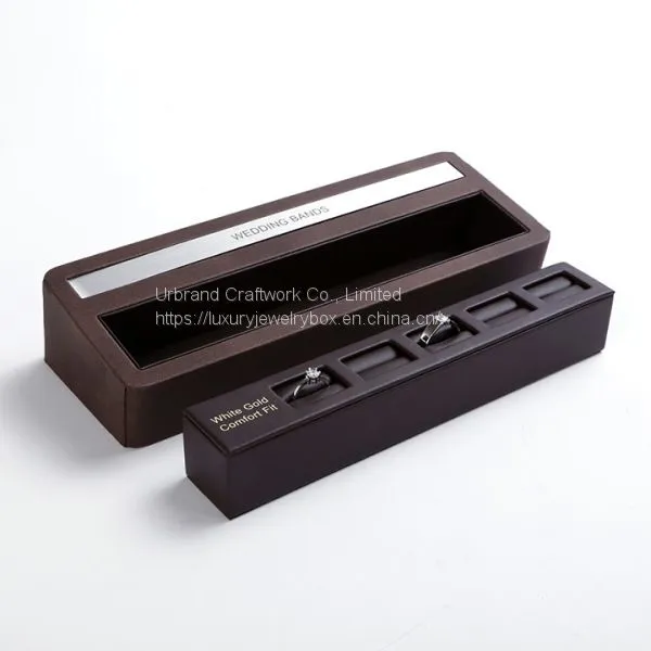 Long PU Rings Display Stand Luxury Wooden Rings Jewelry Display With Custom Logo photo-4