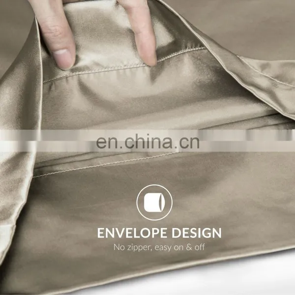 Professional Pilling Silky Smooth Breathable Polyester Durable Queen Satin Pillowcase photo-5