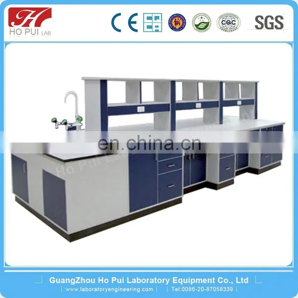 ISO9001/14001 Low Price MDF Lab Island Table With Reagent Shelf Lab Furniture photo-3