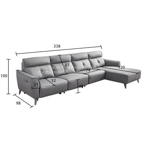 New Italian Minimalist Leather Leather Art Functional Sofa Living Room Simple Fashion L-Shaped Left And Right Corner Chaise Longue Sofa photo-4