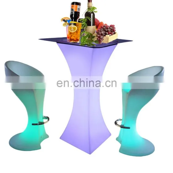 Stand up Bar Tables /Elegant Power Modern Nightclub Disco Square LED Furniture Shinning Cocktail Bar Coffee Table photo-3