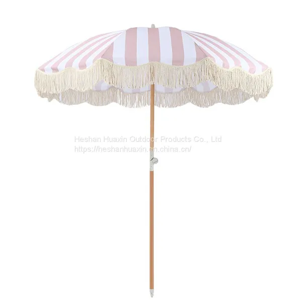 Tassel Beach Umbrella Ins Wind Swimming Pool Courtyard Umbrella 1.8m 37-inch Sunscreen Sun Umbrella Customized Advertising Umbrella Wholesale photo-5