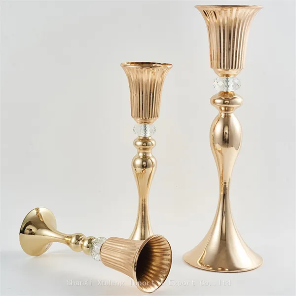 Wedding Gold Road Leader Flower Tall Table Vase Stand For Wedding Center Piece Decoration photo-2