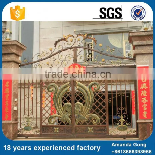 Zero Pollution Hot-Dip Galvanized Wrought Decorative Garden Iron Gate photo-5