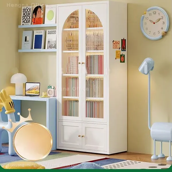 Professional Office File Cabinet Trophy Display Rack With Arched Glass Doors and Interior LED Support photo-3
