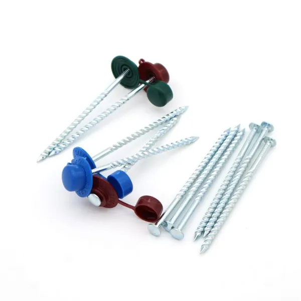 China Galvanized Twist Nails With Colored Plastic Cap - 3.5mm Thick for Corrugated Roofing photo-3