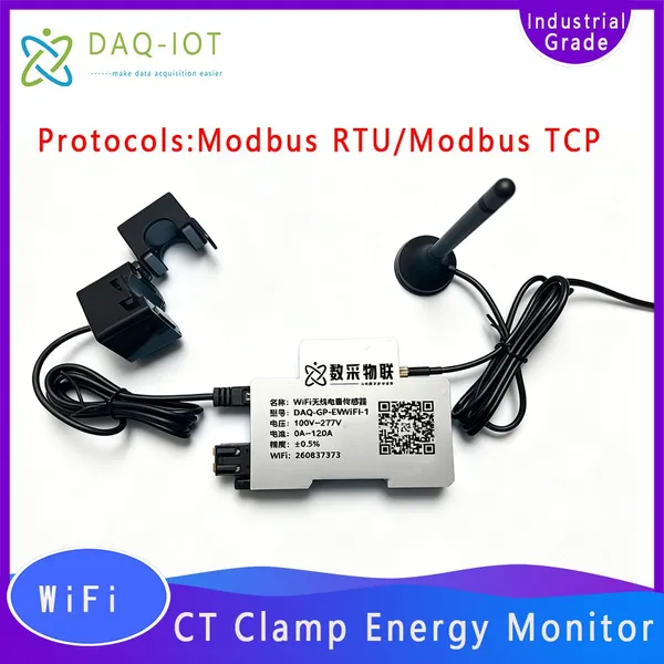 WiFi Wireless Single-Phase DIN Rail Energy Sensor for Industrial Power Monitoring