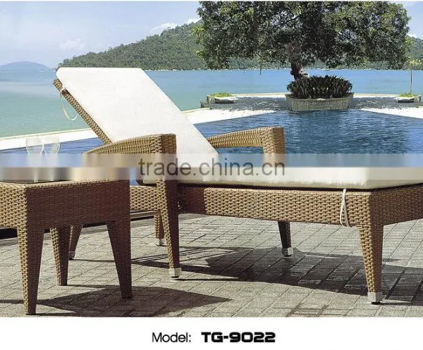 Outdoor Garden Furniture Rattan Sun Loungers Competitive Price Chaise Lounge With Cushion Quality Choice photo-5