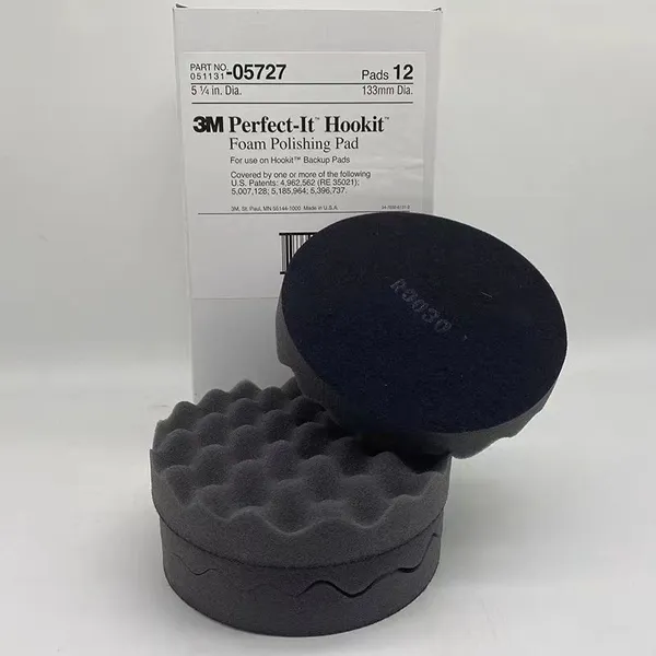 3M 05727 Perfect Hookit Foam Polishing Pad 5 1/4 Inch 133MM Polished Sponge Disc Round Buffing Pad for Use on Hookit Backup Pads photo-2